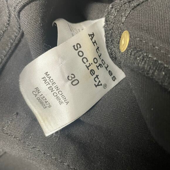 Articles of Society Coated Jeans Studded Black Stretch Size 30 Moto Punk Glam - Picture 4 of 5